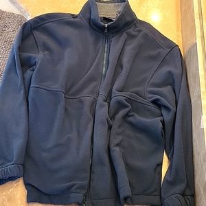 Basic Editions Fleece Zippered Hunter Green Jacket, L